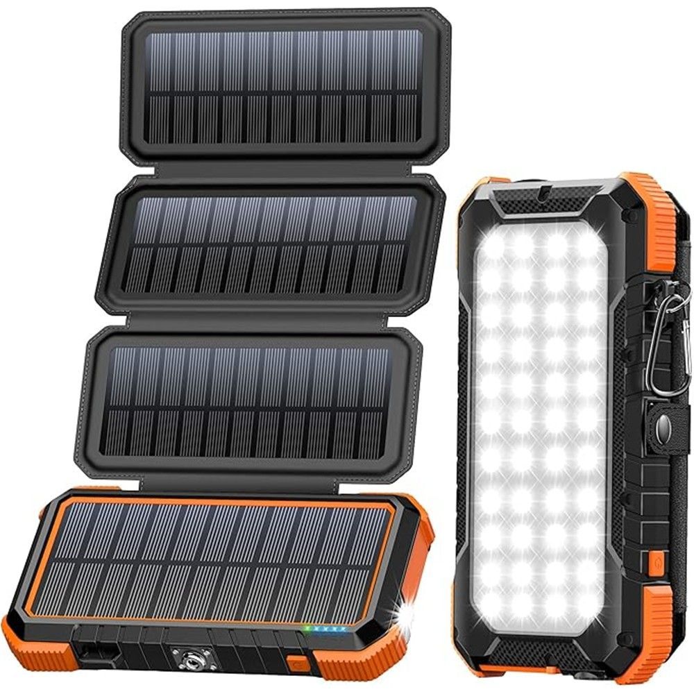 BLAVOR Solar Charger Power Bank, PD 18W Fast Charging 20000mAh Battery Pack with 4 Foldable Panels