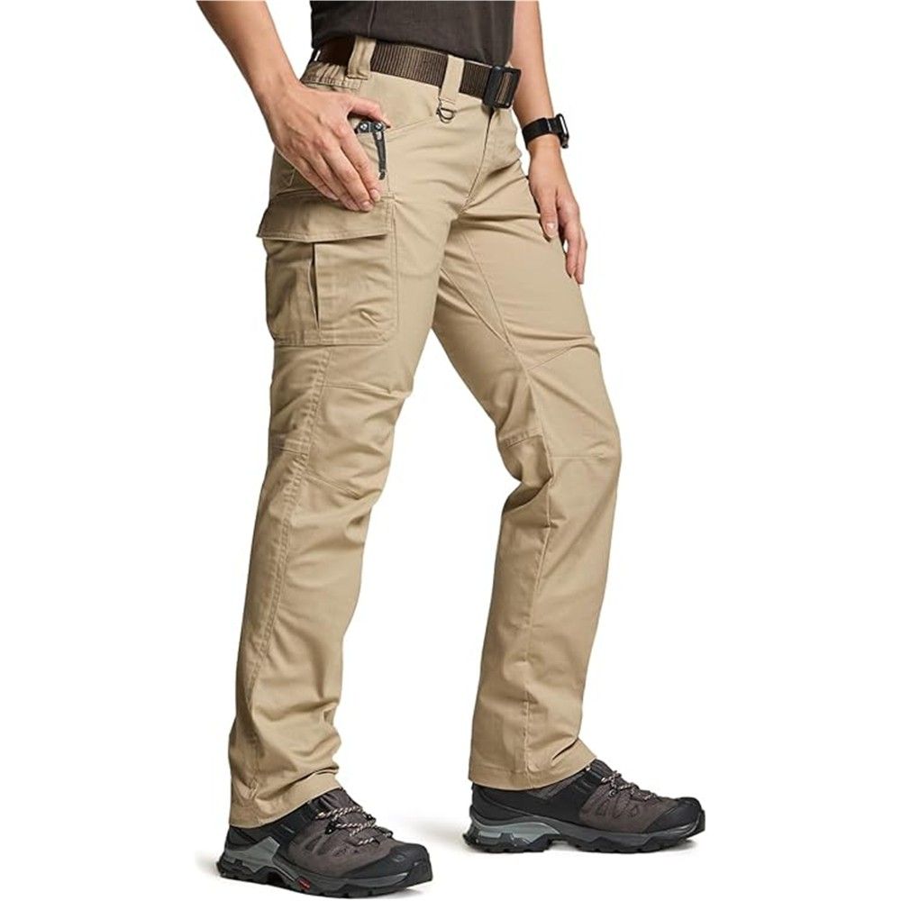 CQR Women's Flex Stretch Tactical Pants, Water Resistant Ripstop Cargo Work Pants