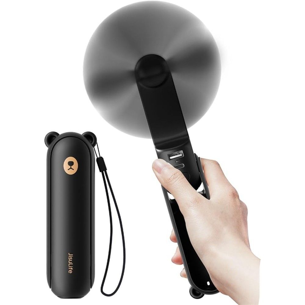 JISULIFE Handheld Fan with 4500 mAh Powerbank Max 37 Hours Runtime