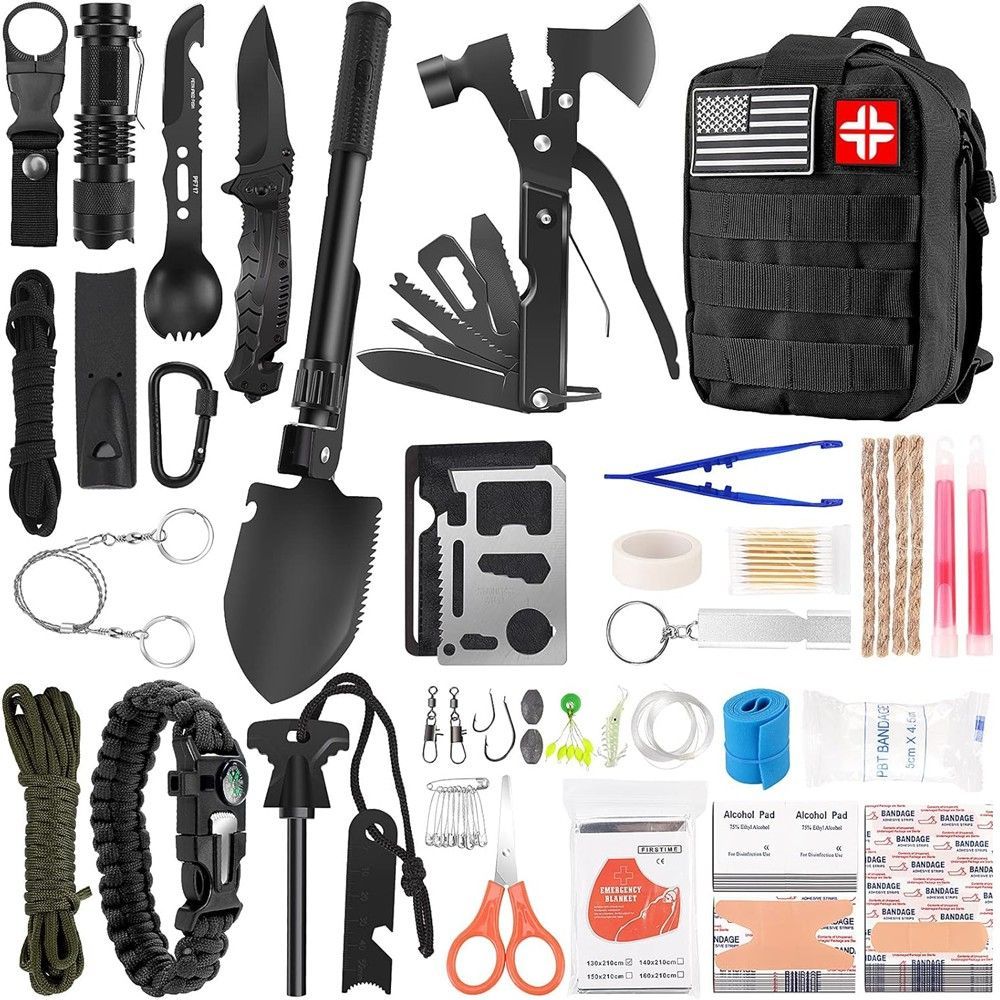 Survival Kit and First Aid Kit, 142Pcs