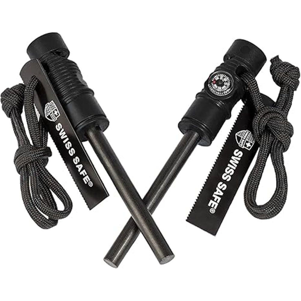 Swiss Safe 5-in-1 Magnesium Ferro Rod Fire Starter Survival Tool
