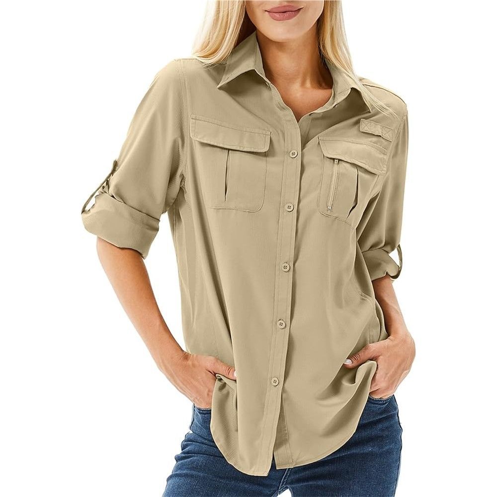 Women's UPF 50 Long Sleeve UV Sun Protection Safari Shirts