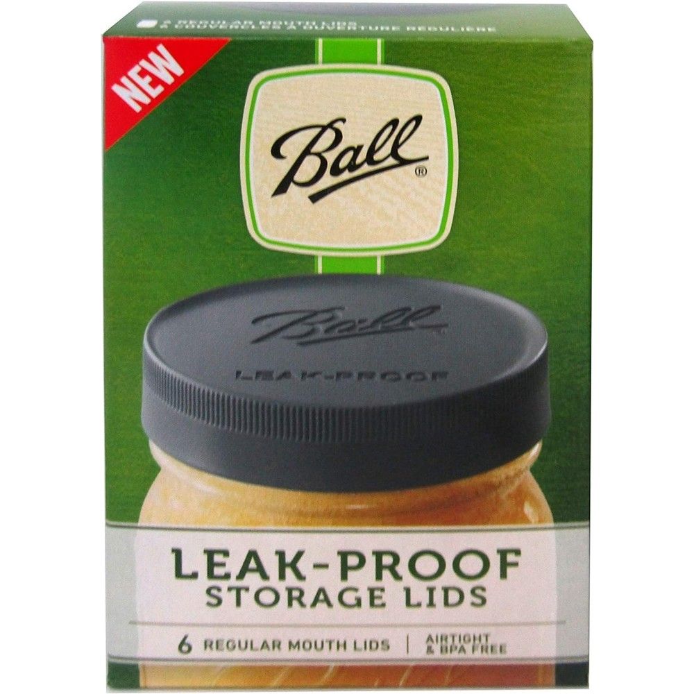 Ball Leak-Proof Plastic Lids for Glass Mason Jars, Used for Canning, Pickling, Juice, Jam, Jelly (Regular, 6 Count (Pack of 1))