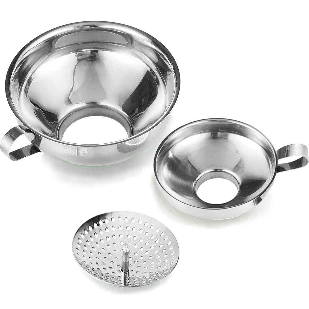 Delove Canning Funnel with Strainer for Wide and Regular Mason Jars