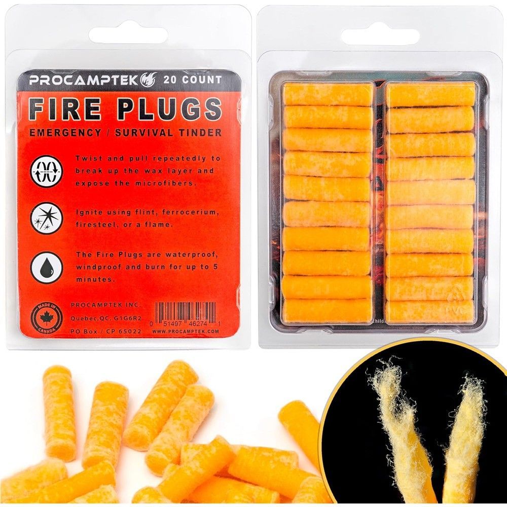 Fire Plugs 100% Waterproof Fire Starter for Emergencies, Survival, Campfire, Fire Pits, Grills | Burns 5+ Minutes, All Natural, Non-Toxic