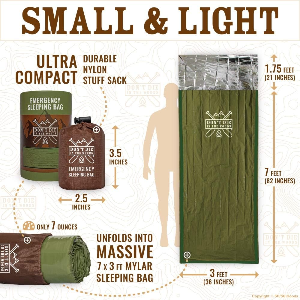 Emergency Sleeping Bag with Hood | Ultralight