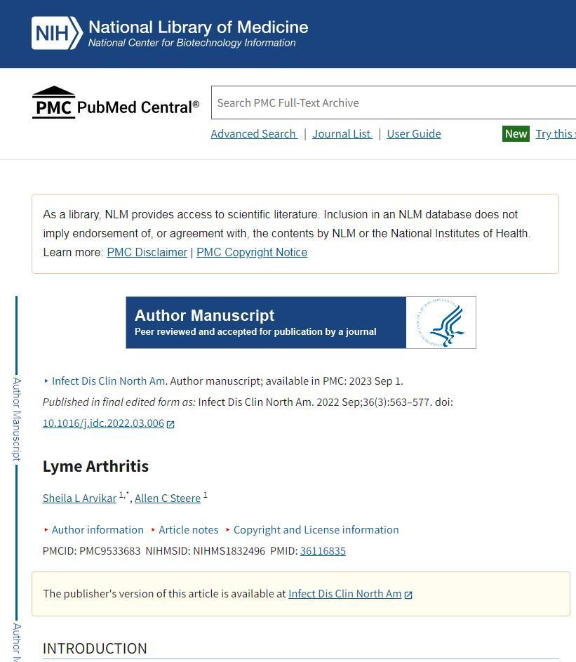 A screenshot of the national library of medicine website.