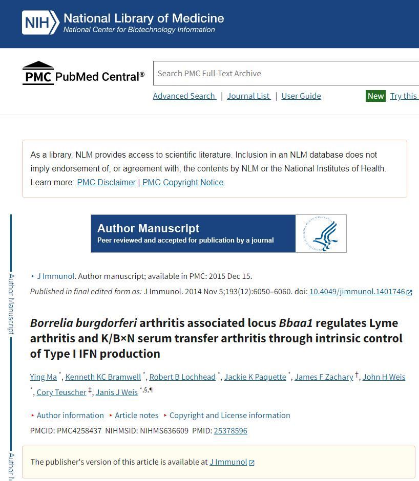 A screenshot of the national library of medicine website.