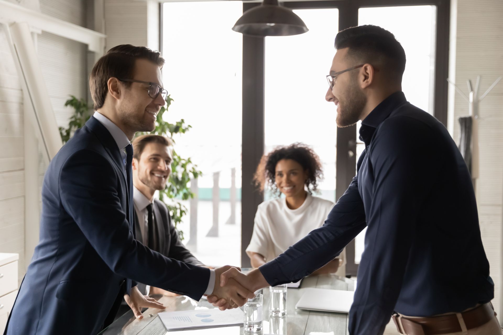 business people shaking hands