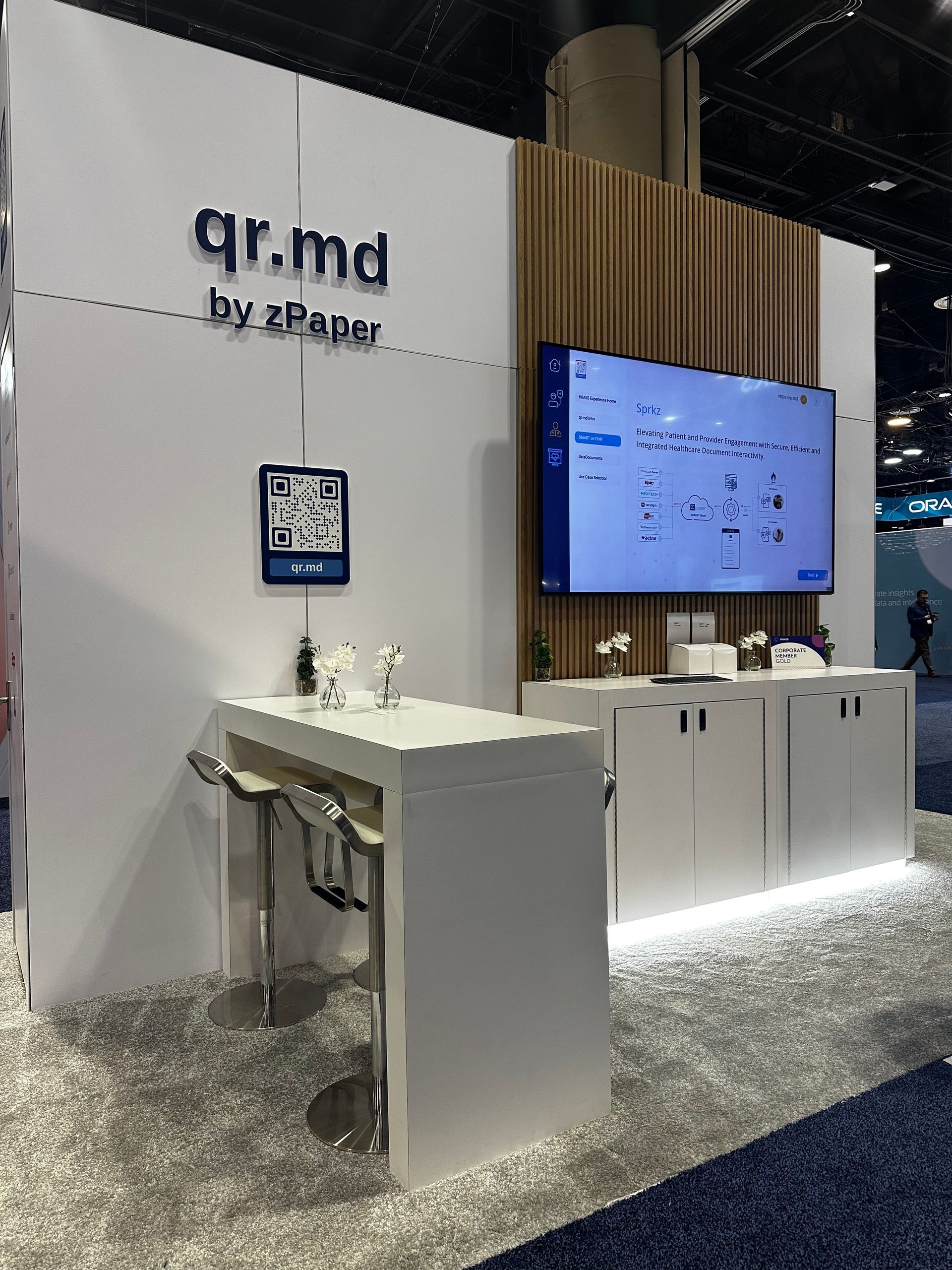 qr.md trade show booth designed by Rishari