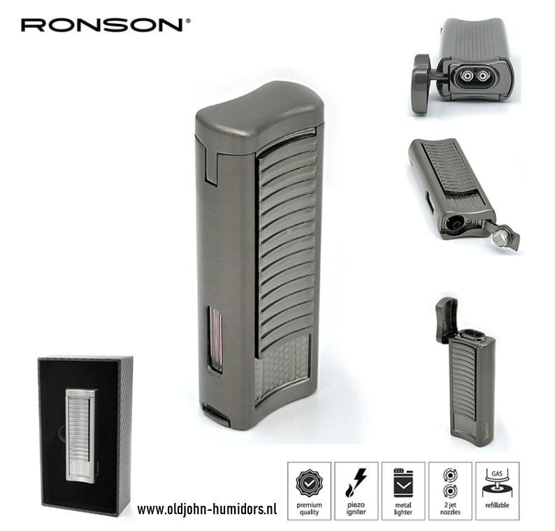 RO5: Ronson Passat 2 x Jetflame -Sigarenboor -Gunmetal
