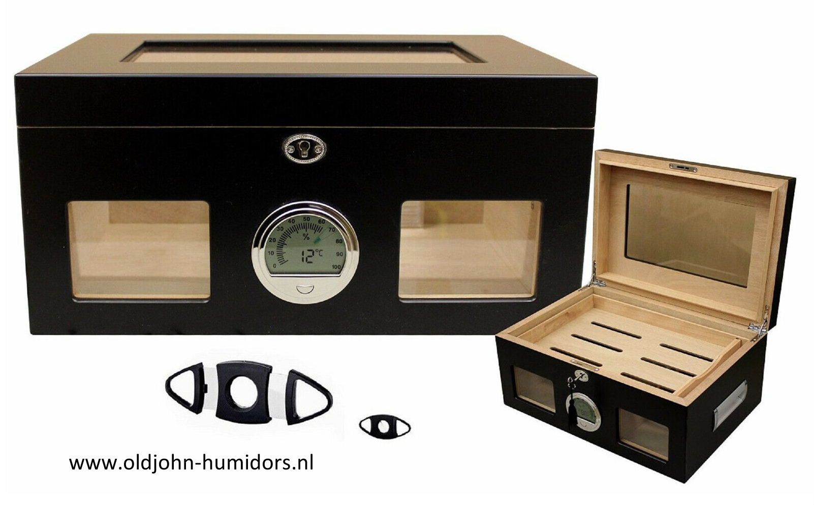 humidor Black Wonderfull DIGITAAL glazen deksel