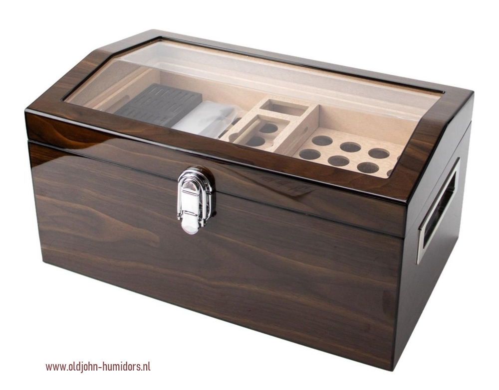 H08 Angelo Humidor Ebony Finish Hi-Gloss doorzicht DIGITAAL