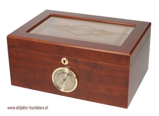 H10 humidor bruin - glas - tray -slot