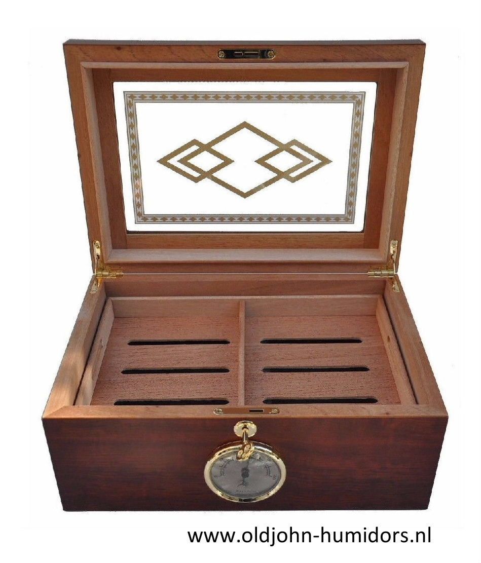 H10 humidor bruin - glas - tray -slot