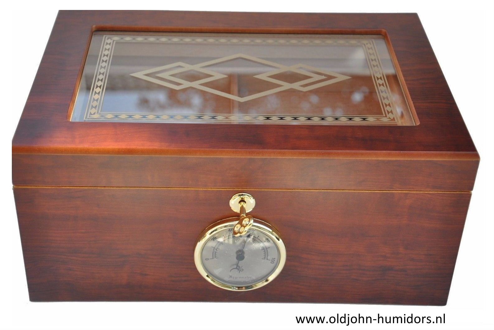 H10 humidor bruin - glas - tray -slot