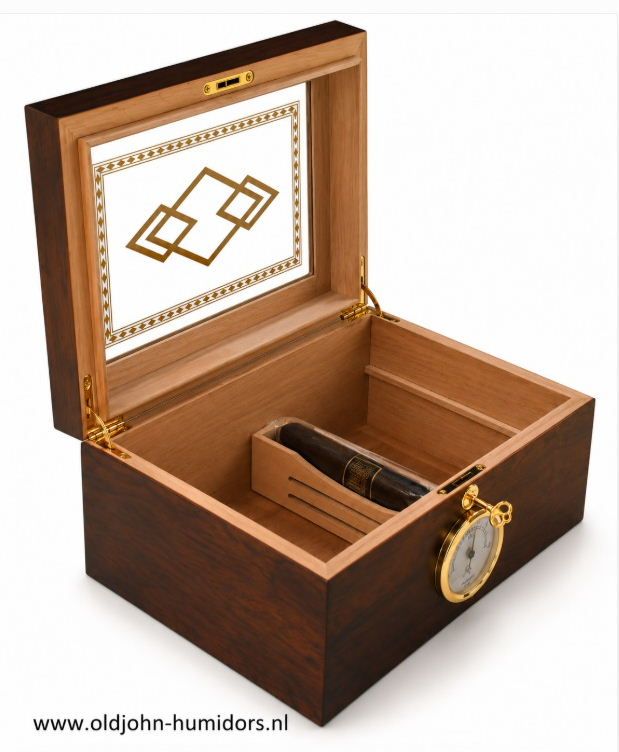 H10 humidor bruin - glas - tray -slot