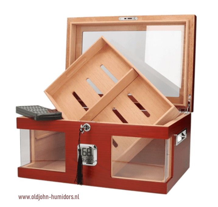 H12 humidor bruin - glas - tray -slot-digitaal