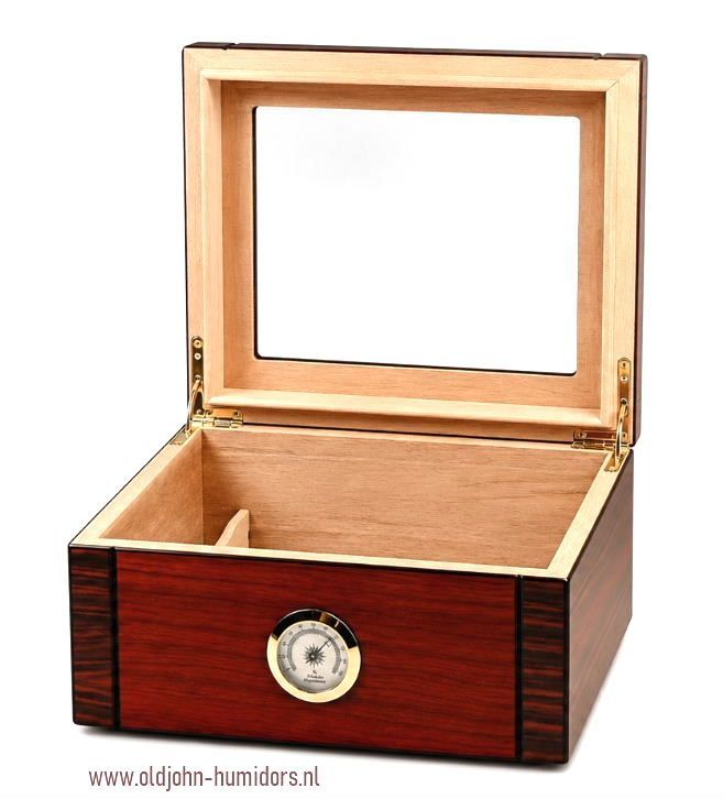 H13  Humidor merk Passatore - Black/red -met glas