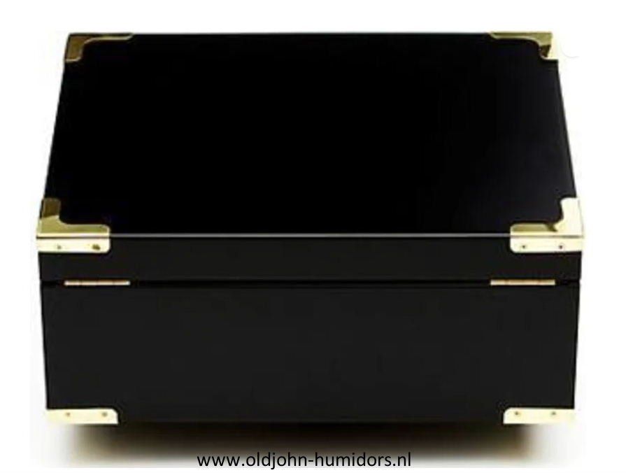 H150 Humidor Adorini Modena DeLuxe  geschilderde zwarte lak via Old John Humidors