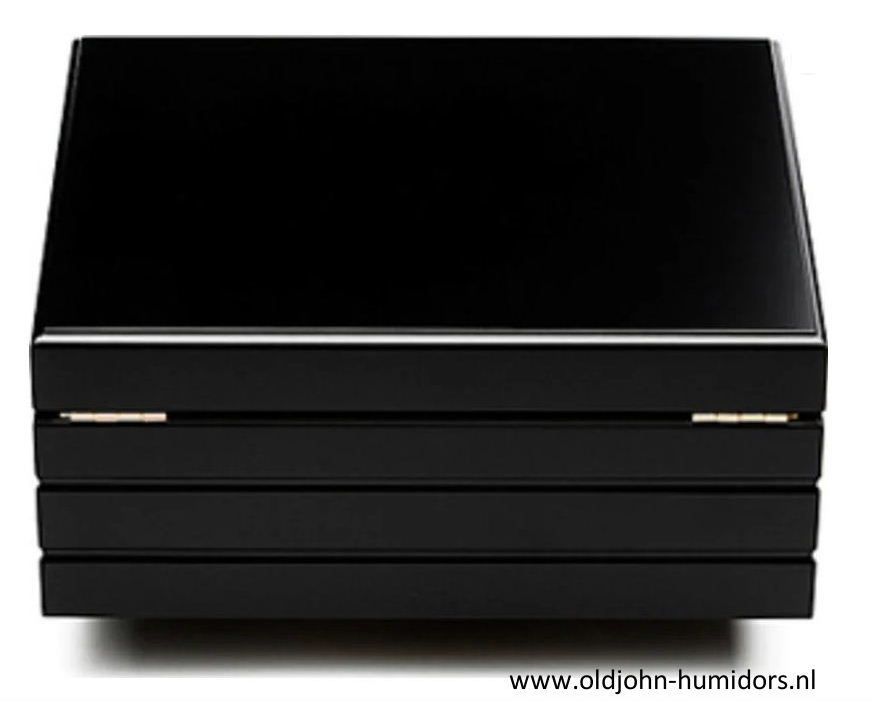 H153 Humidor Adorini Firenze DeLuxe  zwart, meerdere laklagen verkoop via Old John Humidors