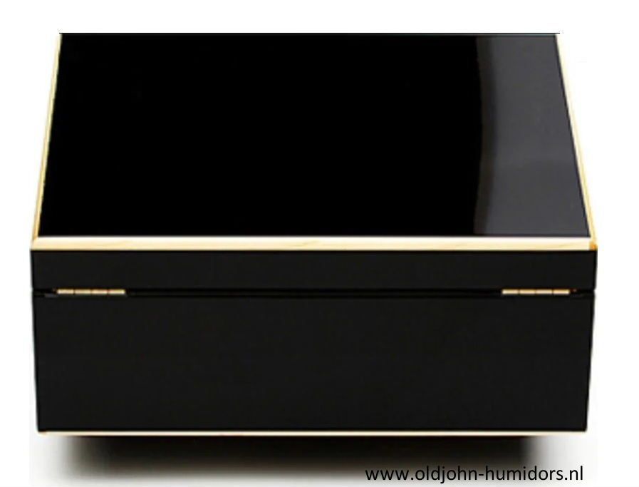 H157 Humidor Adorini Milan DeLuxe meervoudig gelakte zwarte hoogglans pianolak - verkoop via Old John Humidors