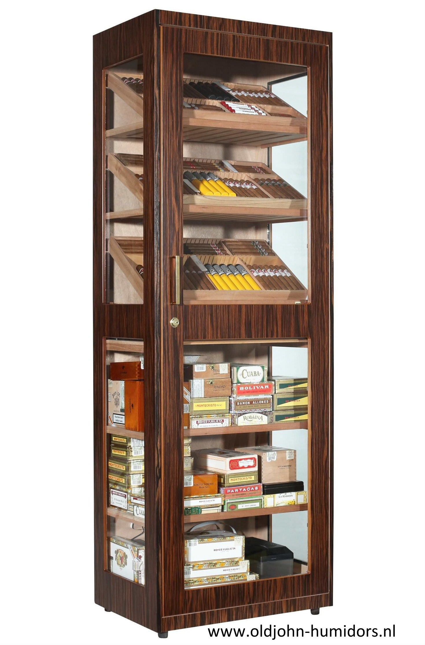 humidor kabinet kast Adorini Capri Ebony, meervoudig gelakt ebbenhout