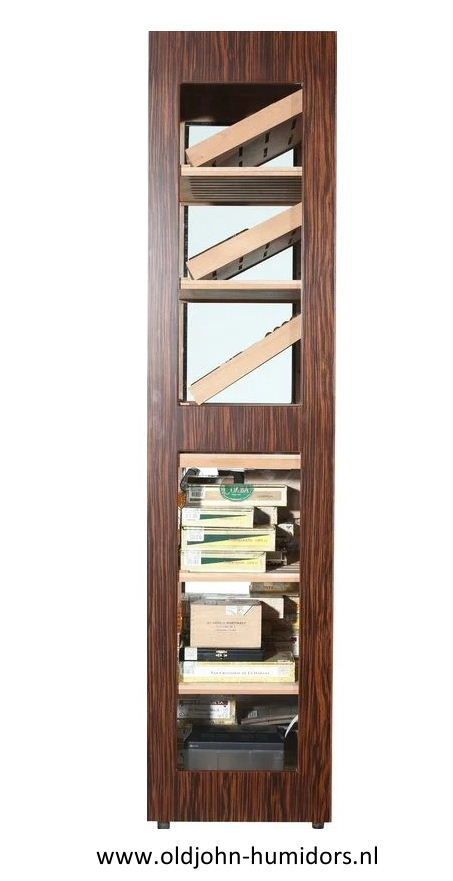 humidor kabinet kast Adorini Capri Ebony, meervoudig gelakt ebbenhout