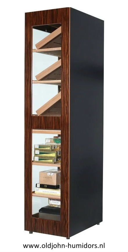 humidor kabinet kast Adorini Capri Ebony, meervoudig gelakt ebbenhout