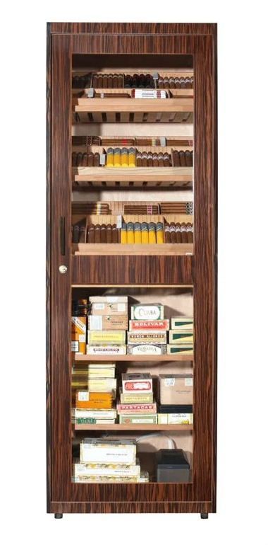 humidor kabinet kast Adorini Capri Ebony, meervoudig gelakt ebbenhout