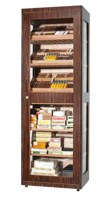 humidor kabinet kast Adorini Capri Ebony, meervoudig gelakt ebbenhout