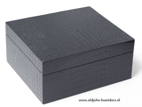 H40 Angelo Humidor Croco Black High Gloss 55 sigaren.| Old John Humidors