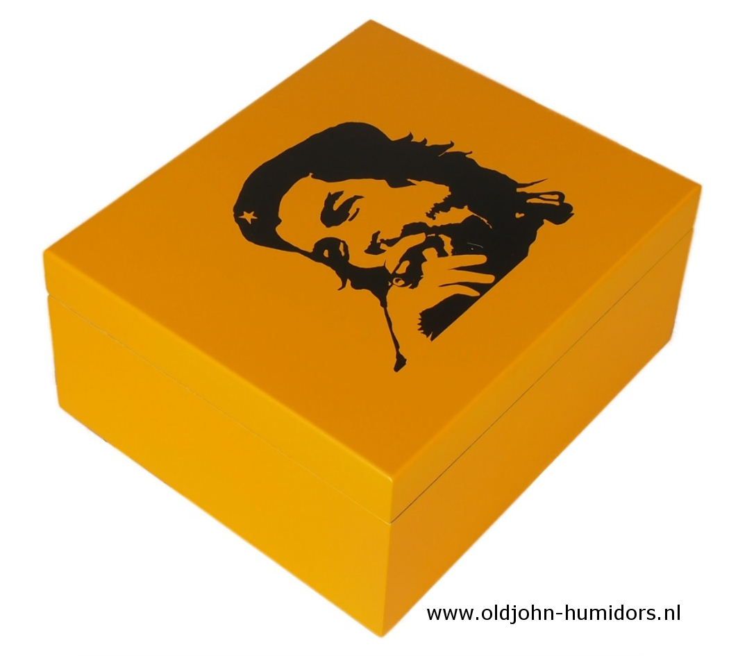 Che Guevara humidor met een elegant ontwerp, perfect voor het bewaren van sigaren, met een iconische afbeelding van Che Guevara