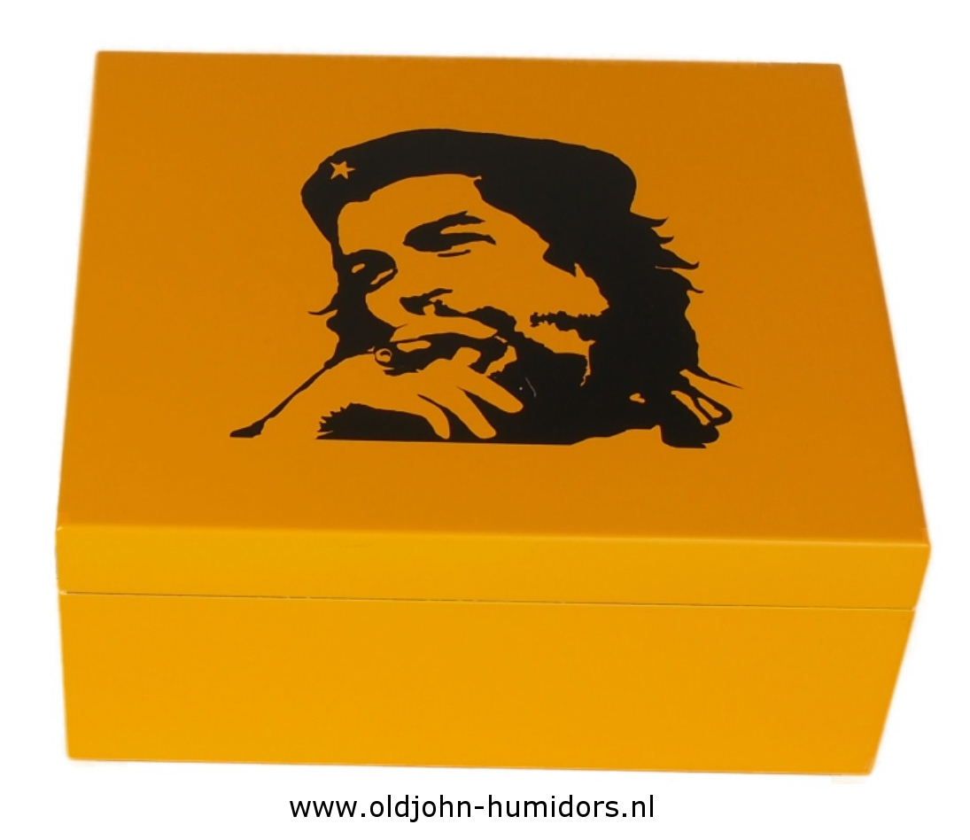 Che Guevara humidor met een elegant ontwerp, perfect voor het bewaren van sigaren, met een afbeelding van de iconische revolutionair