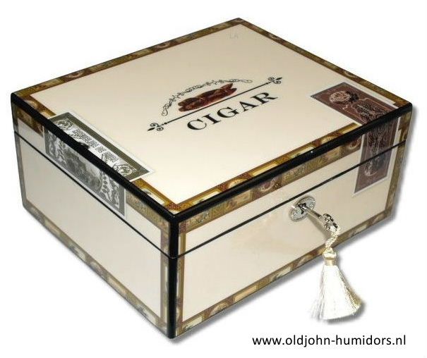 humidor cuban box pianolak met slot 60 sigaren