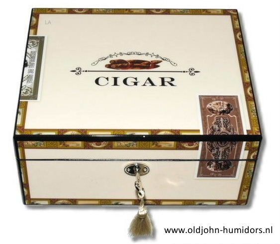humidor cuban box pianolak met slot 60 sigaren