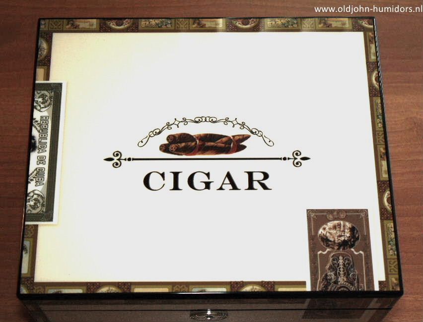 humidor cuban box pianolak met slot 60 sigaren