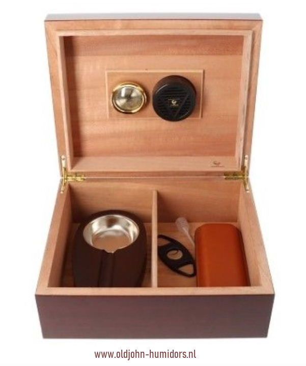 humidor Startset Giftset met asbak, leren koker, knipper