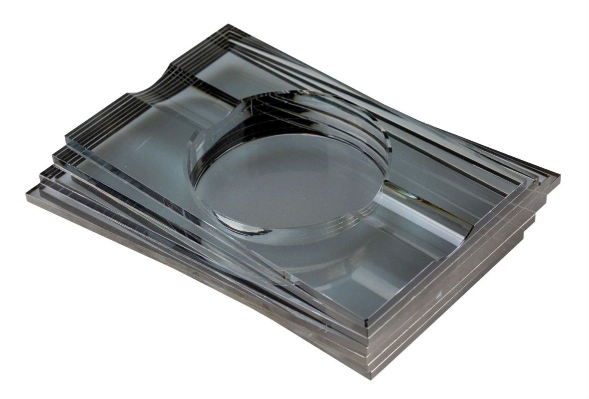 SAB05 Sigarenasbak - Crystal Icon Grey - 20cmm - 2 leggers - verkoop via oldjohn-humidors.nl