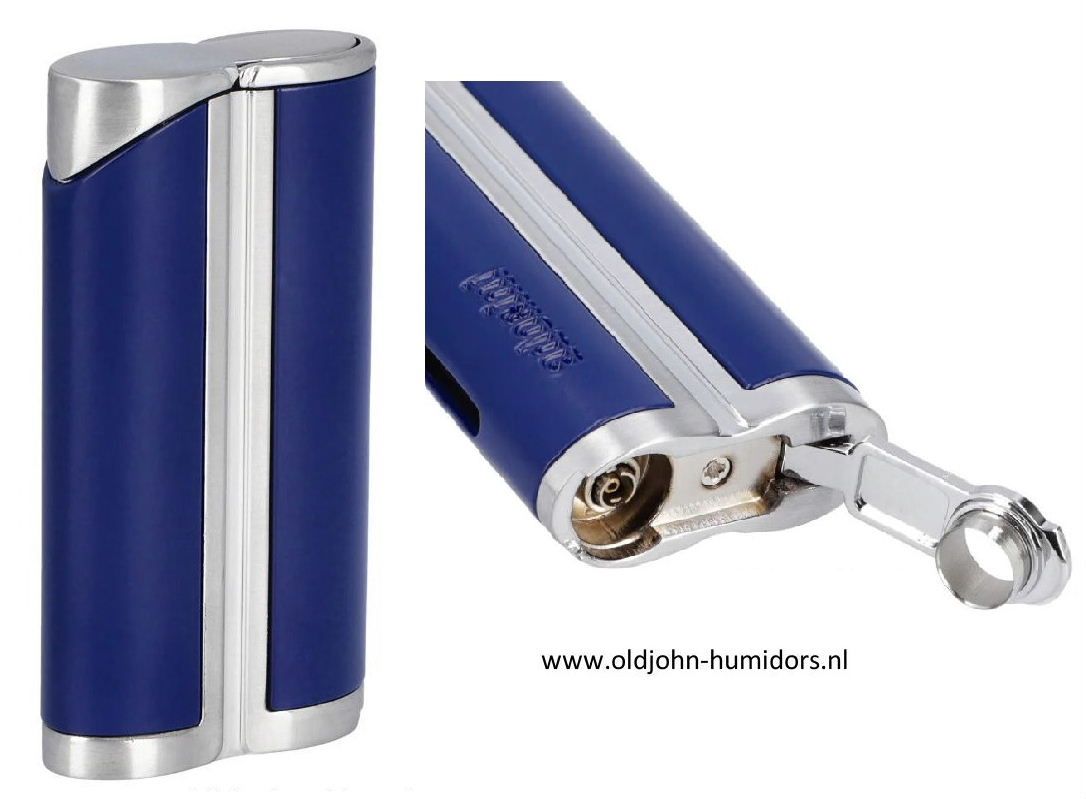 Adorini Curve Jetflame Sigaaraansteker  mat zwart,  met sigarenboor SAS21