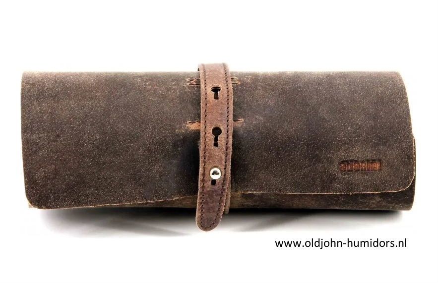 Adorini sigarentas etui zwart, echt leer voor sigaren en accessoires SK13741