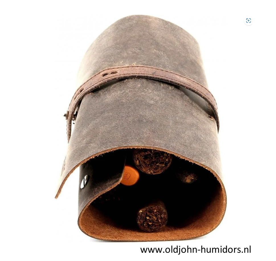 Adorini sigarentas etui zwart, echt leer voor sigaren en accessoires SK13741