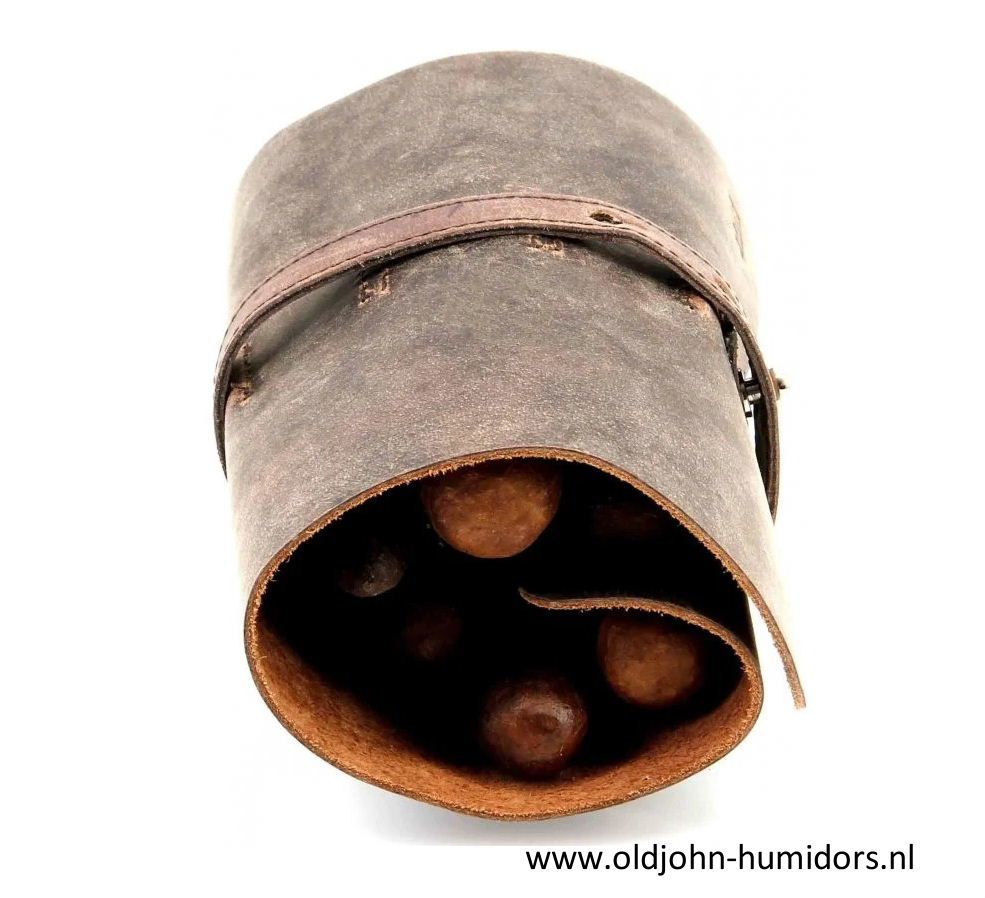Adorini sigarentas etui zwart, echt leer voor sigaren en accessoires SK13741