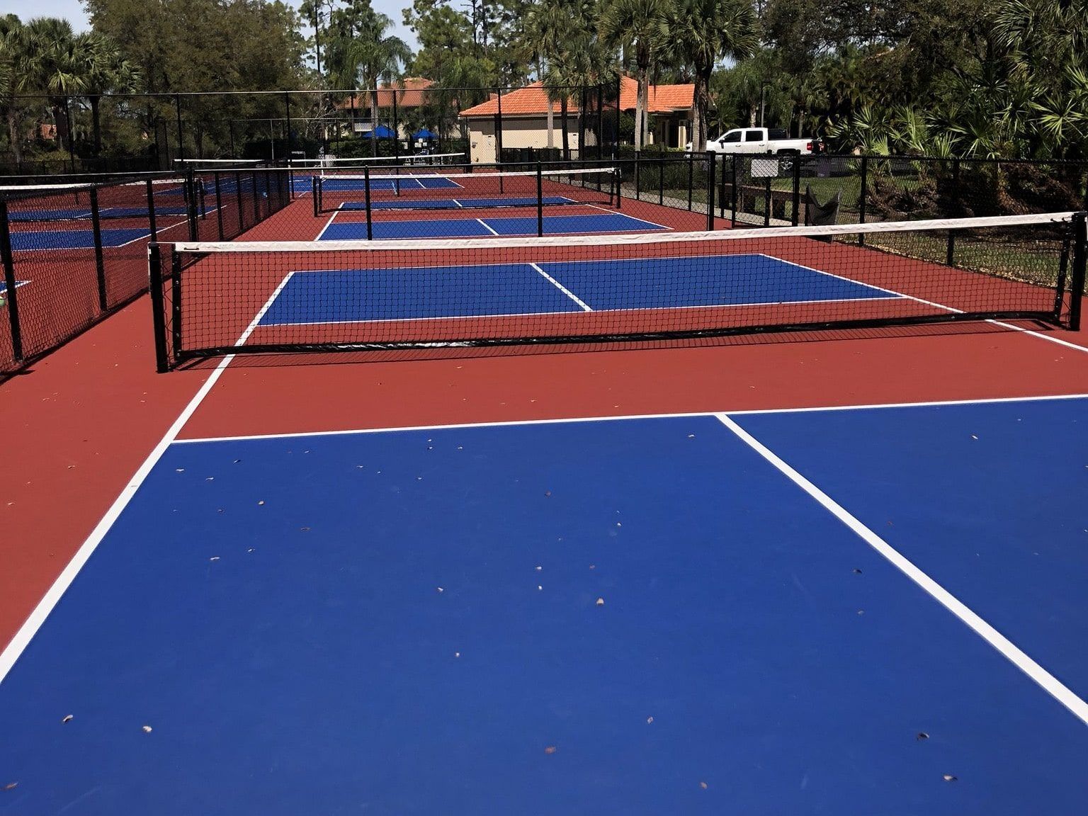 Completed pickleball courts built by Mor-Sports Group