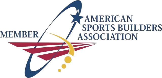 American Sports Builders Association member logo with red and blue swoosh and stars