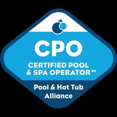 Blue Certified Pool & Spa Operator (CPO) Pool & Hot Tub Alliance logo badge