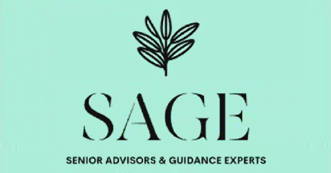 Logo for SAGE, a senior advisor and guidance expert company; featuring 