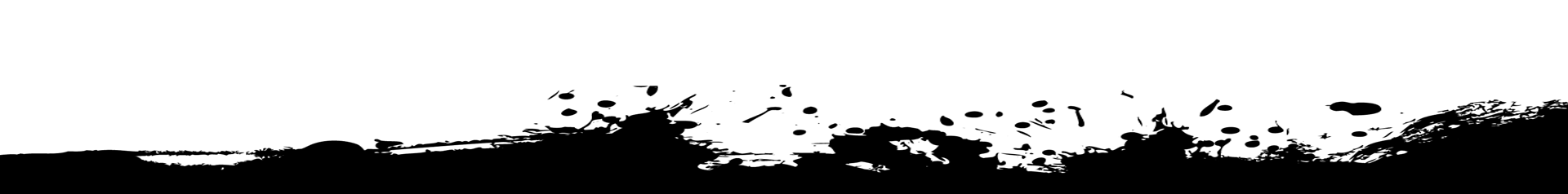 A black, abstract shape across the bottom edge, suggesting a blurry or textured outline against a white background.