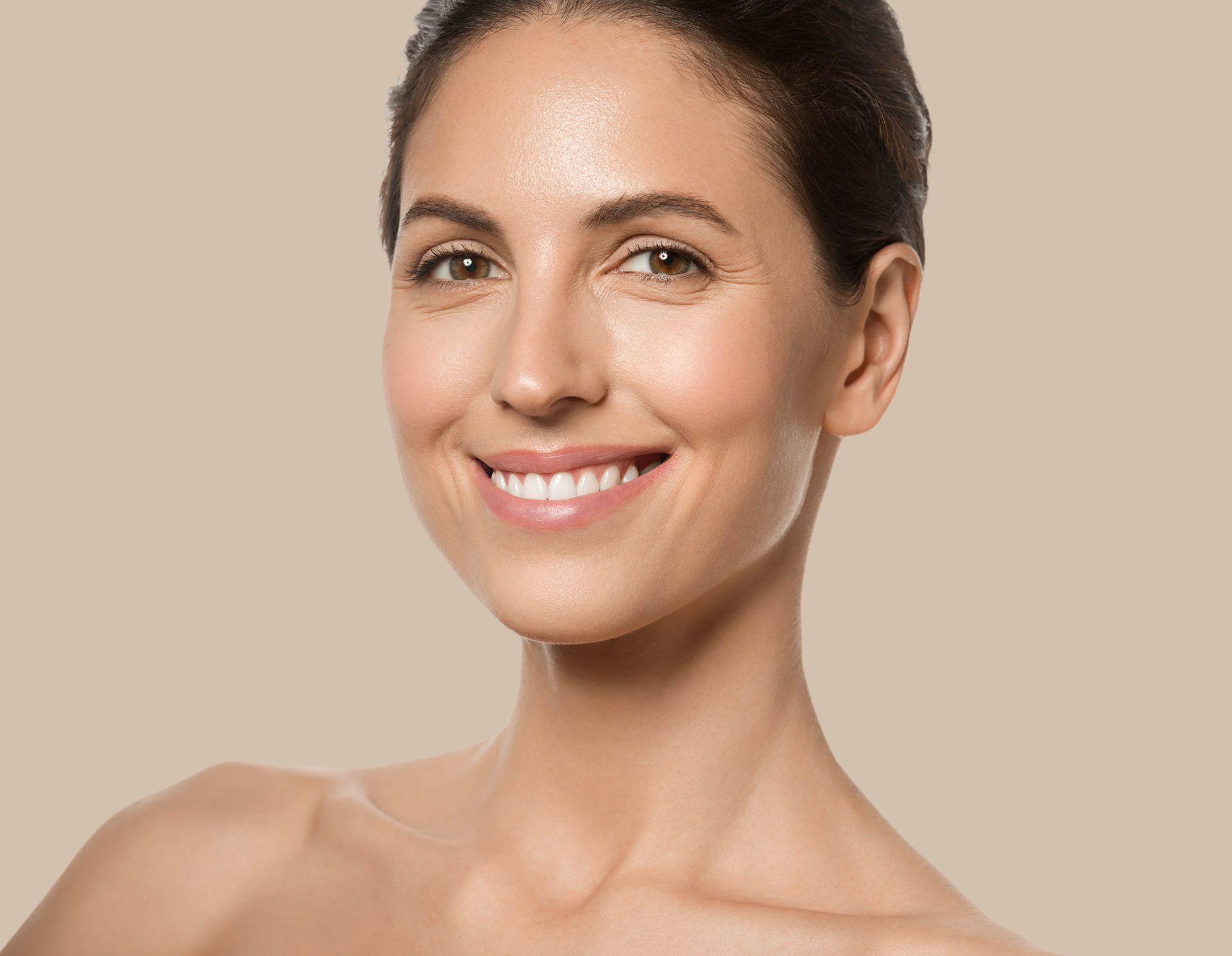 beautiful woman smiling at camera