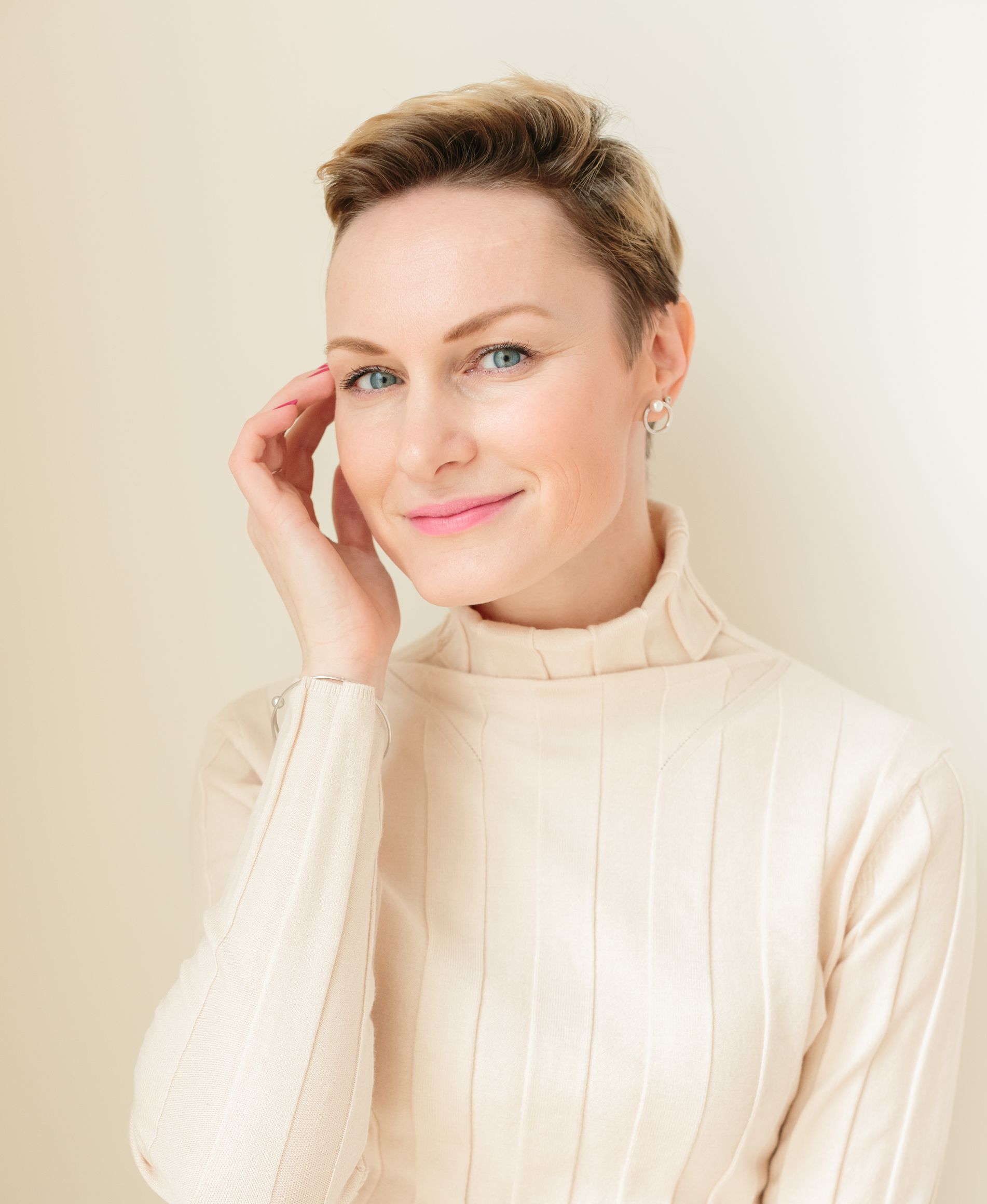 portrait of woman smiling at camera